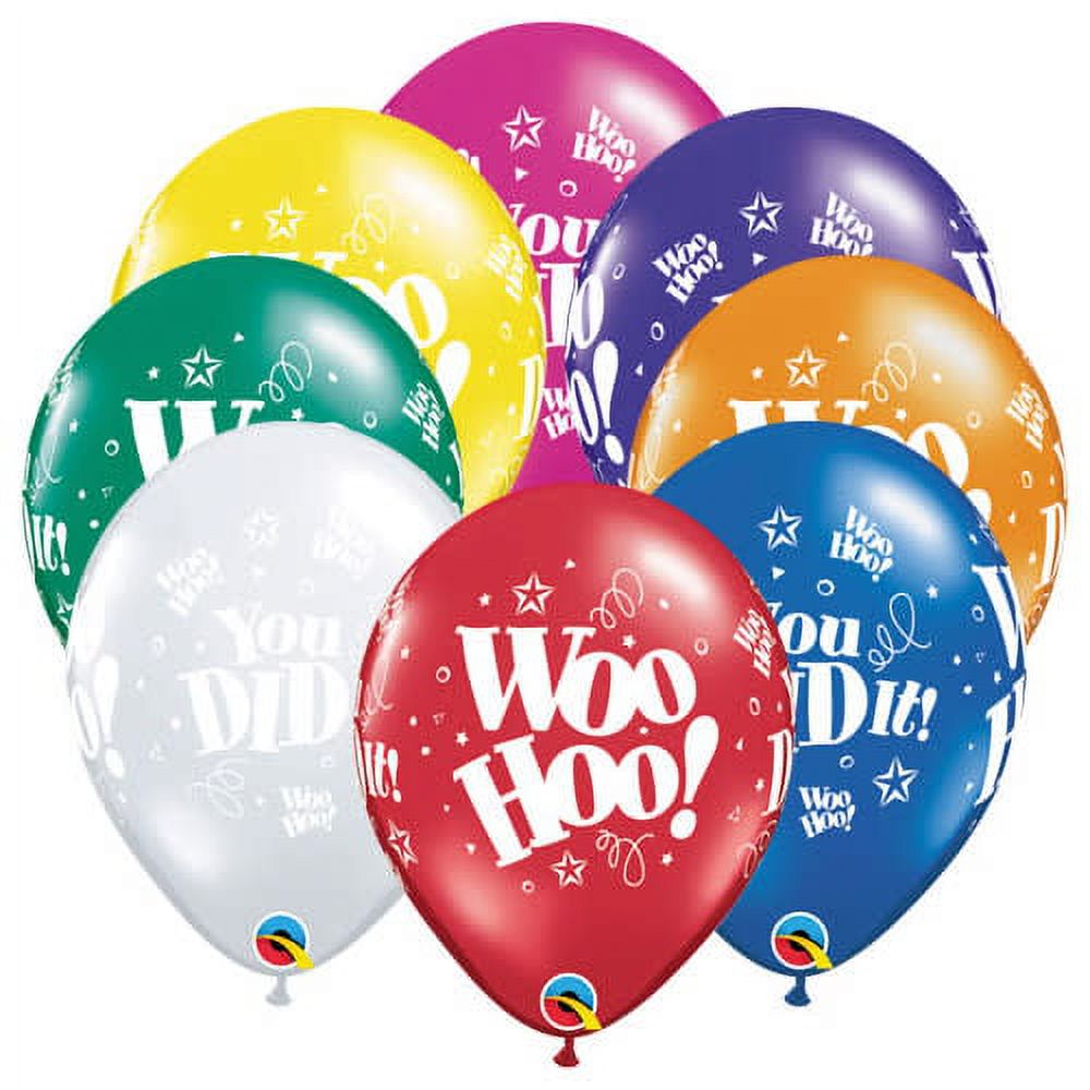 11 inch Qualatex Woo Hoo! You Did It! (6 PK) Latex Balloons - 87080